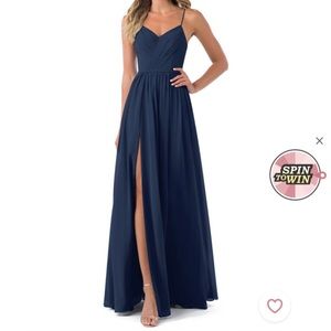 Azazie Cora Dark Navy Size A8